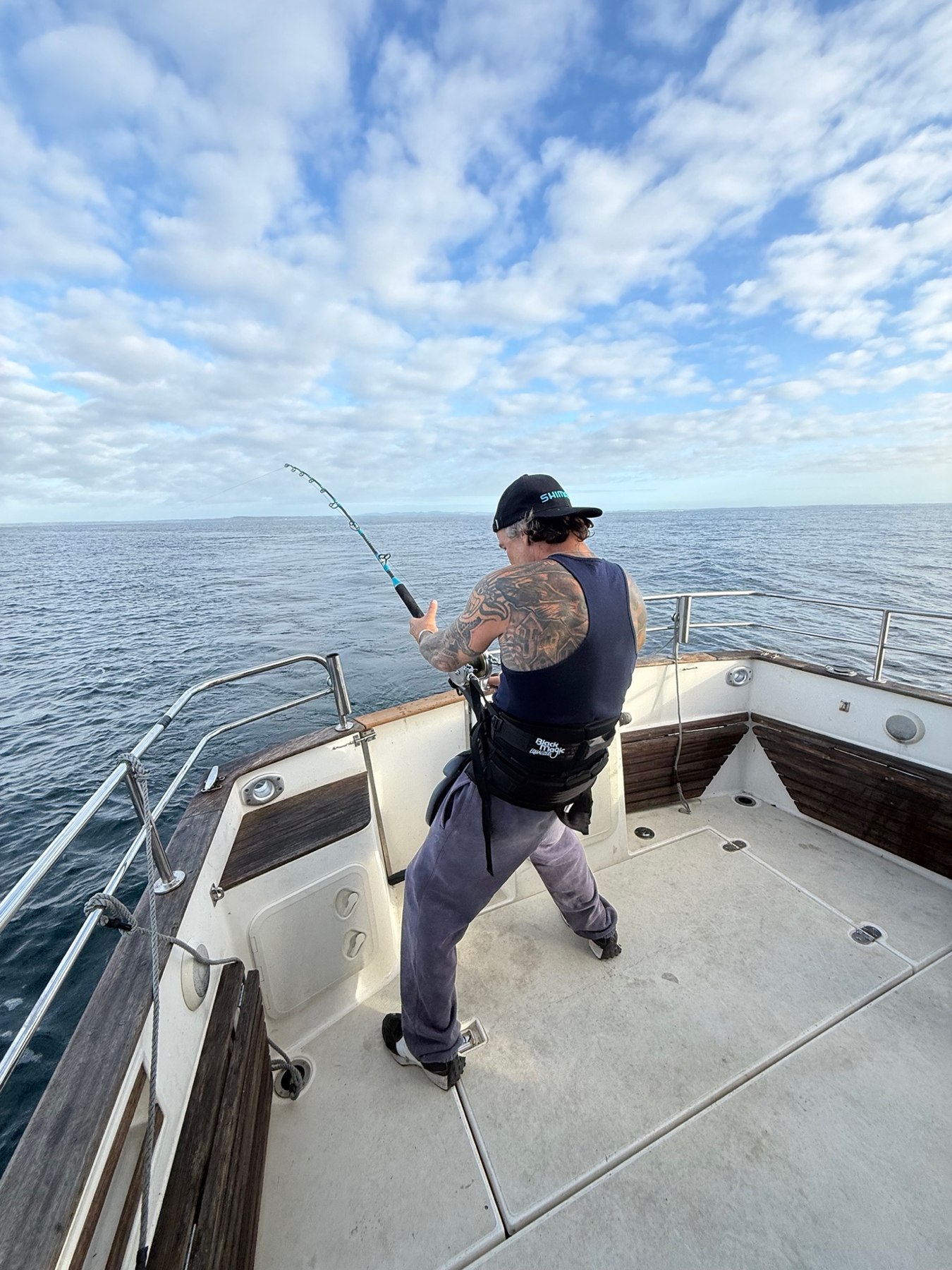 Stand-up fishing aboard Shamrock