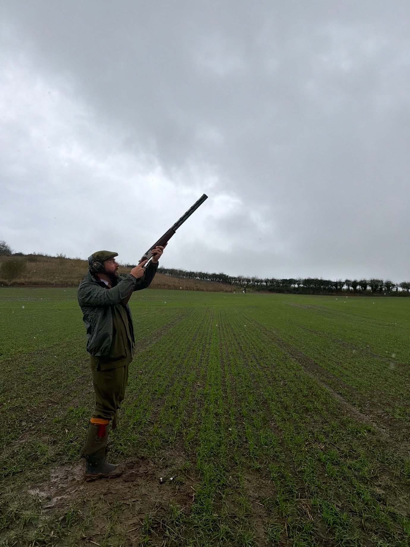 Clay shooting from a marked stand